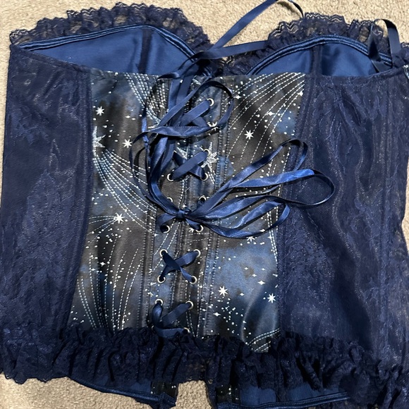 NWT AdoreMe Starry Night Corset Top and Thong XL - Picture 2 of 7